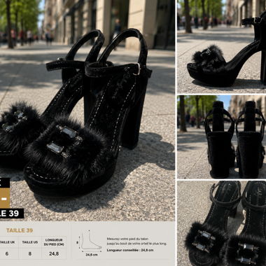 Black Heeled Sandals