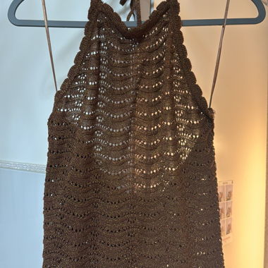 Haut d'été à paillettes brun