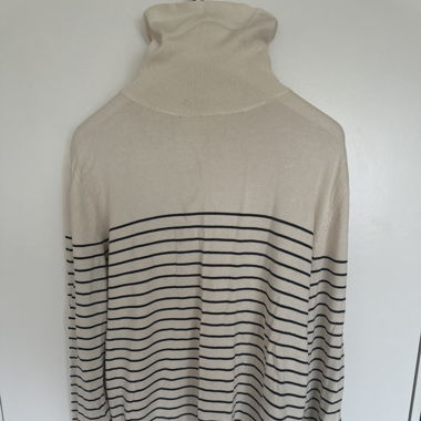 Pull col roulé H&M – Rayé beige style marin