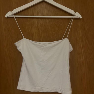 Weisses Träger-Crop-Top von Missre, Grösse S