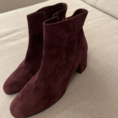 Burgundy suede ankle boots by högl