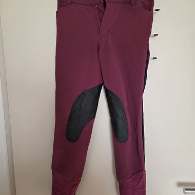 Children's burgundy riding trousers