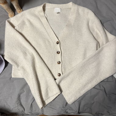 Cardigan in maglia beige