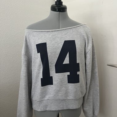 Grey Off-Shoulder Sweatshirt