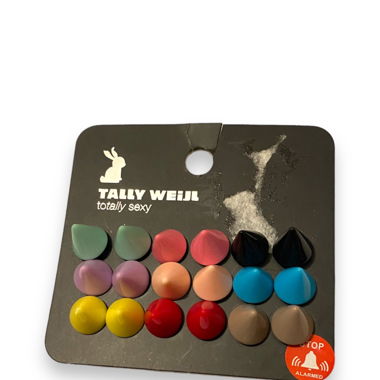 Set de 9 paires de boucles d'oreille pique colorés