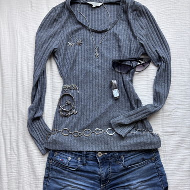 Graues Langarmshirt Gr. M