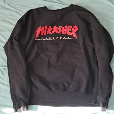 Thrasher sweatshirt black with red Japanese-style logo