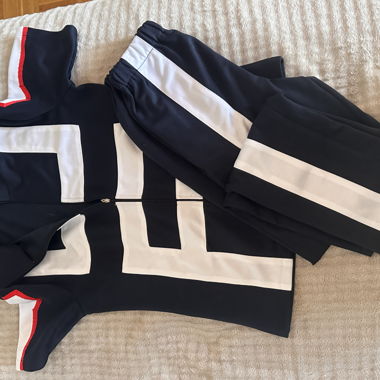 Ensemble cosplay survêtement bleu et blanc