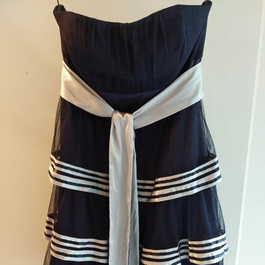 Festliches Kleid, dunkelblau silber, Gr.36/S