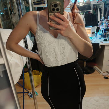 body blanc avec dentelle taille S
