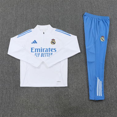 2025/2026 Real Madrid Half-Pull Weiss, Blau Tracks