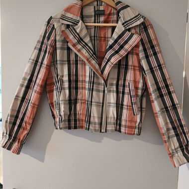 Giacca leggera a quadri multicolore
