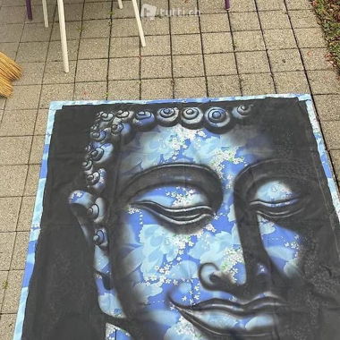 Buddha Bild auf Stoff Unikat BLITZAUKTION