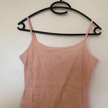 Spitzen-Top rosa, M