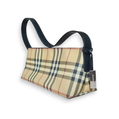 Borsa baguette Burberry in pelle & tela
