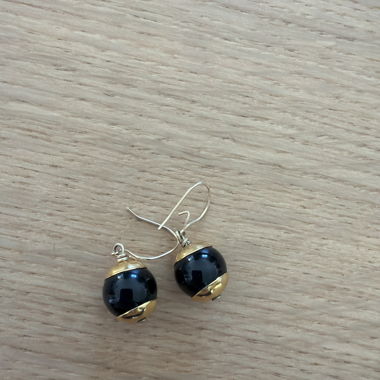 Ohrringe schwarz gold 