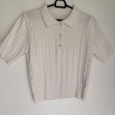 Polo in maglia bianco