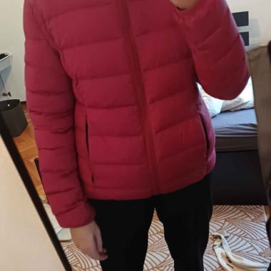 Pink puffer jacket