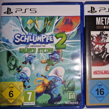 Ps5 schlümpfe und metal gear solid wie neu