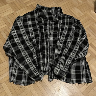 Schwarzes Karierte Button-Shirt