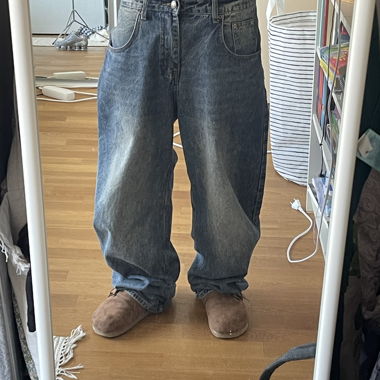 Jeans baggy ricamato