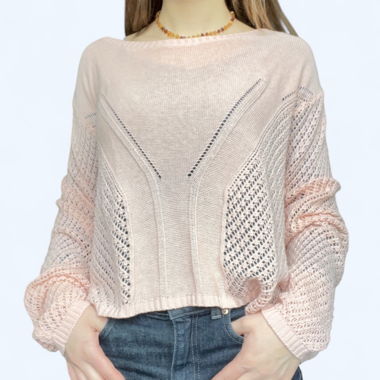 Maglione rosa in maglia