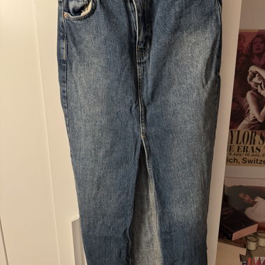 Maxi gonna in denim blu scuro