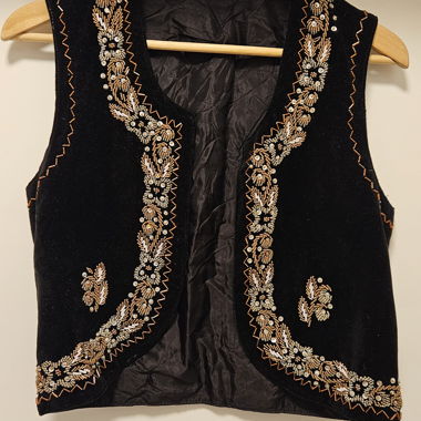 Gilet vintage ricamato nero