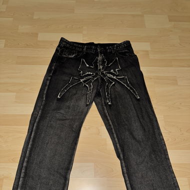 Jeans schwarz mit Muster
