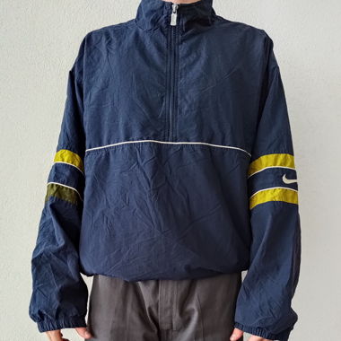 vintage nike oversized quarter zip sweater/blue