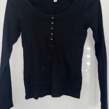 Maglietta nera a maniche lunghe H&M