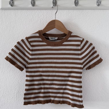 Striped Ribbed Crop Top