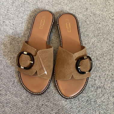Sandali slide con fibbia