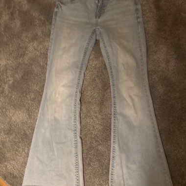 Light wash flared jeans