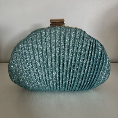 Türkisfarbene Glitzer-Clutch