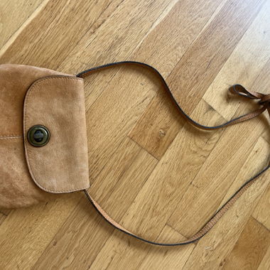 Borsa a tracolla in pelle marrone