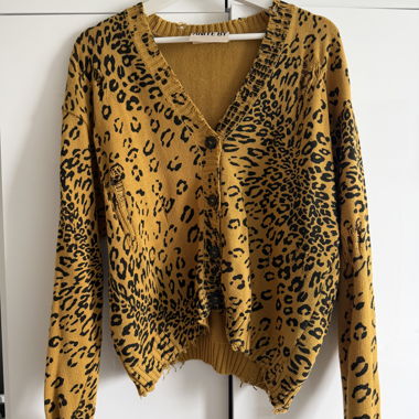 Cardigan con motivo leopardato