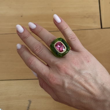 Bague statement verte