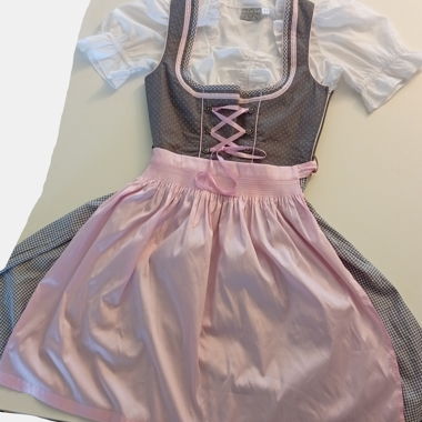 Abito Dirndl rosa grigio land haus