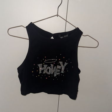 Schwarzes Crop Top
