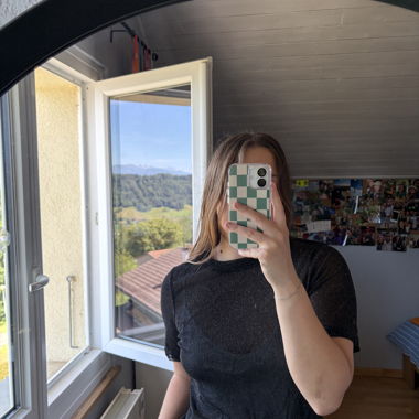 Black sheer sequin T-shirt