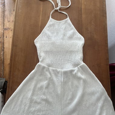 weißer mini-Jumpsuit Bershka