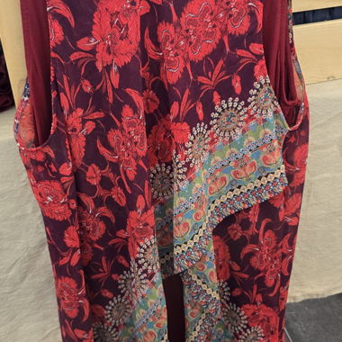 Abito senza maniche Desigual rosso motivo floreale Tg 40