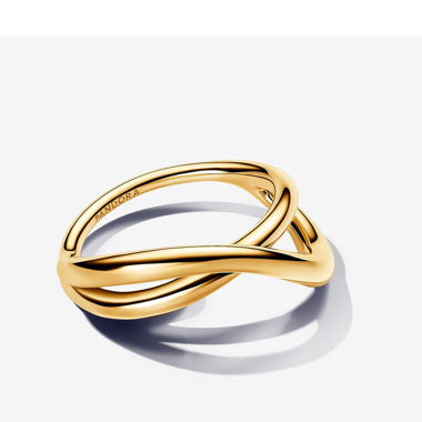 Anello stile treccia dorata