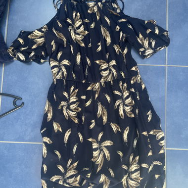 Blue-beige summer dress