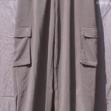 black cargo-effect trousers