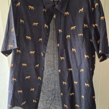 Short-Sleeve Shirt with Animal Print