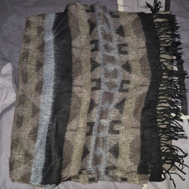 Echarpe à franges multicolore