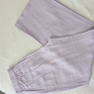 Pantaloni casual lilla con vita elasticizzata