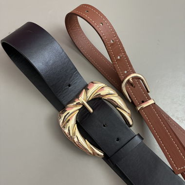2 Belts with Gold Buckle